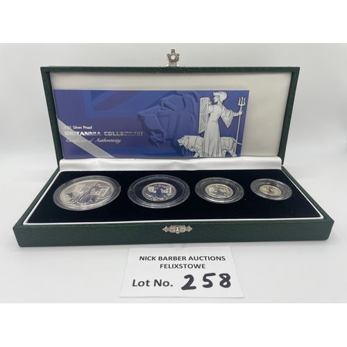 258 - Coins: Royal Mint Britannia 2001 Silver Proof set, boxed, super condition.