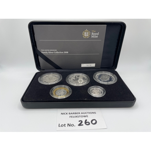 260 - Coins: Royal Mint Family Silver collection 2008; boxed; Fine condition.