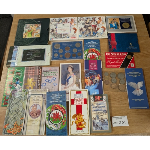 301 - Coins: Royal Mint various issue coins, including £2, 50p, crowns, etc; including Commonwealth Games,... 