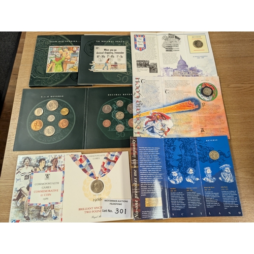 301 - Coins: Royal Mint various issue coins, including £2, 50p, crowns, etc; including Commonwealth Games,... 