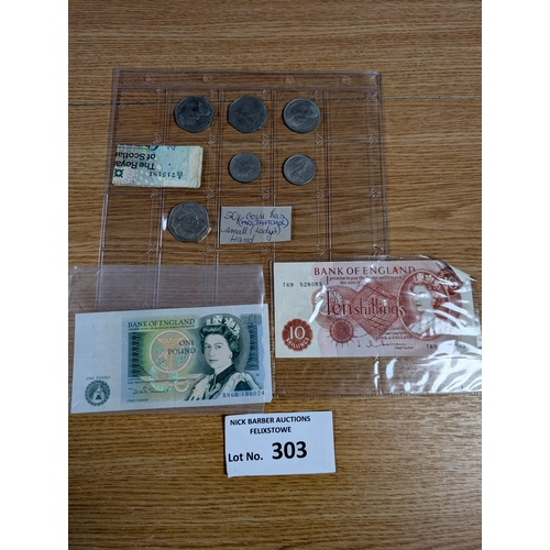 303 - Coins: Assortment of coins including uncirculated collections, copper, commemorative coins, etc.