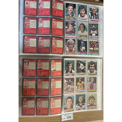 329 - Cards; Gum Cards: Football Topps cards 1976/77; set of 330 cards; Good condition; within 2 folders.