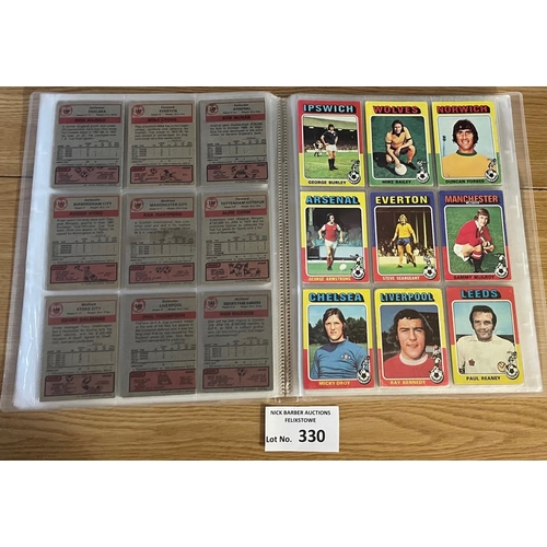 330 - Cards; Gum Cards: Football Topps cards 1975/6, set of 220 cards, with 15 missing (205); Good conditi... 