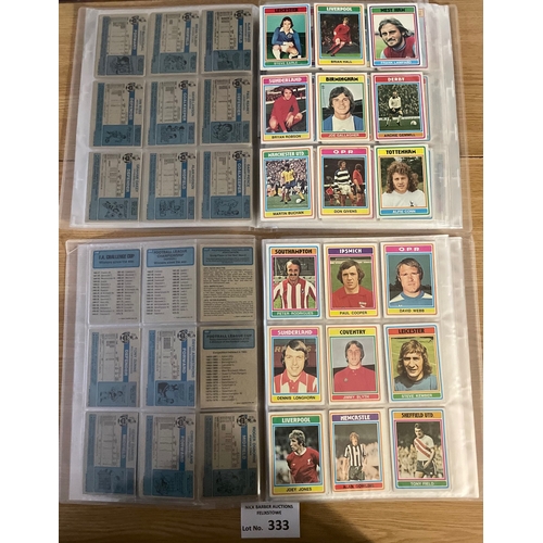 333 - Cards; Gum Cards: Football Topps 1976/77; blue/grey back incomplete card set (324/330); decent condi... 