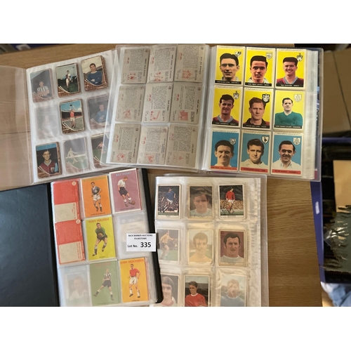 335 - Cards; Gum Cards: 4x folders of Football cards; odds from various, mostly 1960s sets; all A + BC exc... 