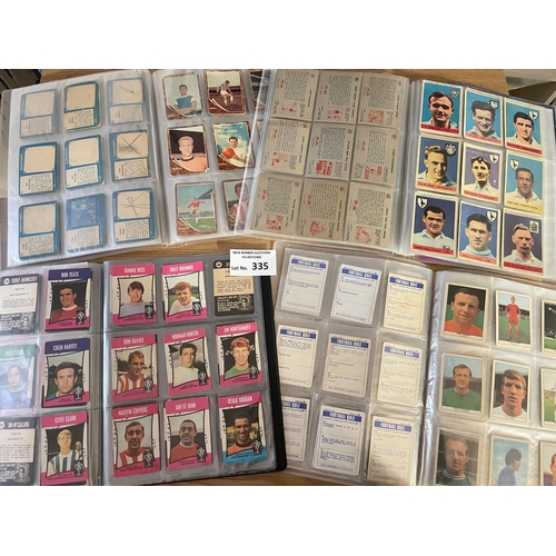 335 - Cards; Gum Cards: 4x folders of Football cards; odds from various, mostly 1960s sets; all A + BC exc... 