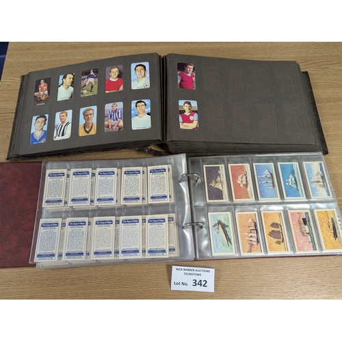 342 - Cards; Cigarette Cards: Collection of tea and cigarette cards including 2 albums (one full, one spar... 