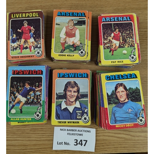 347 - Cards; Gum Cards: Topps football gum card assortment; 1974/75; red/grey backs; duplicates/stock in s... 