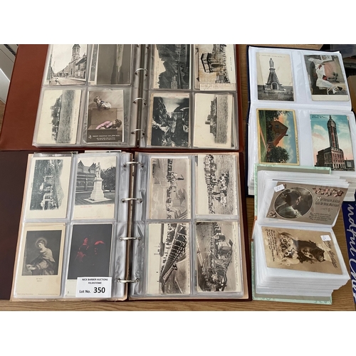 350 - Cards; Postcards: Large assortment of postcards, many topos/greetings; some RPs; (200+).