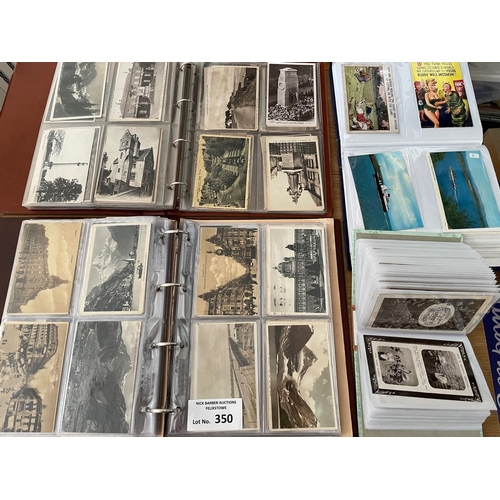 350 - Cards; Postcards: Large assortment of postcards, many topos/greetings; some RPs; (200+).