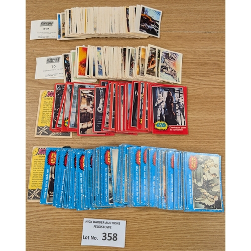 358 - Cards; Gum Cards: Star Wars gum cards (blue and red) plus quantity of LFL The Empire Strikes Back ca... 