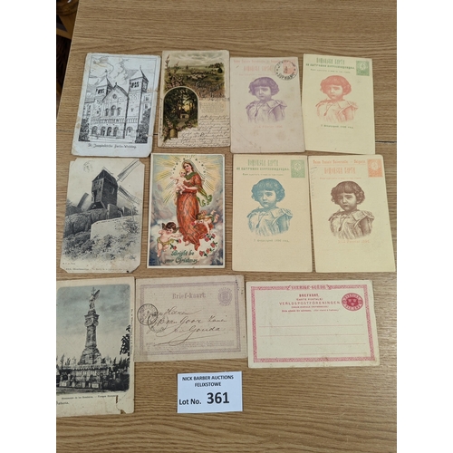 361 - Postcards: Postal history from across the world; 1800s onwards; postcards and envelopes; (40+).