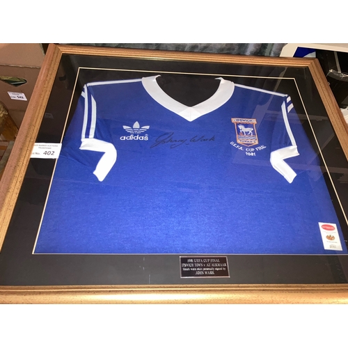 402 - Sports; Football: Ipswich Town shirt, worn by John Wark for the UEFA Cup Final vs AZ Alkmaar at Port... 