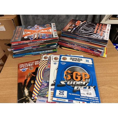 412 - Sports; Speedway: Speedway Grand Prix programmes within heavy box, 2005-2010.