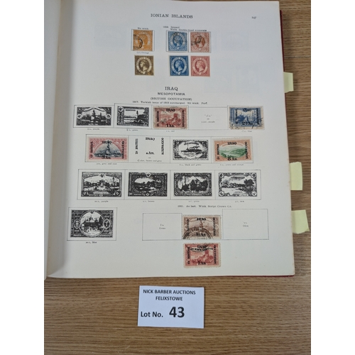 43 - Stamps: The New Ideal Album; QV onwards; good selection including GBQV HVs 2/6, 5/-, 10/-, India, Ho... 