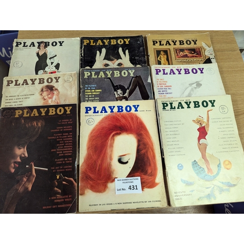 431 - Magazines; Adult Glamour: Collection of vintage Playboy magazines; varying conditions from decent to... 