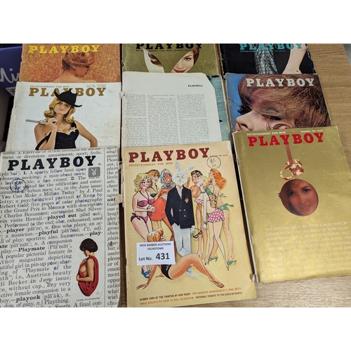 431 - Magazines; Adult Glamour: Collection of vintage Playboy magazines; varying conditions from decent to... 