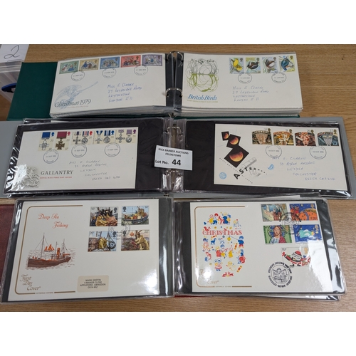 44 - Stamps: 7 albums of First Day Covers, including Cotswolds, Frama labels, high values and special pos... 