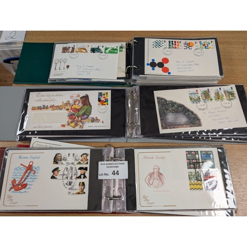 44 - Stamps: 7 albums of First Day Covers, including Cotswolds, Frama labels, high values and special pos... 