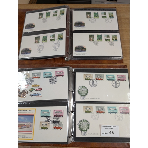 46 - Stamps: GB First Day Covers and blocks of 4 gutters; many special postmarks; 7 albums; (7).