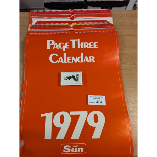 464 - Magazines; Adult Glamour: The Sun Page 3 calendars; 1976, 78, 79, 80, 81, 82 and 84; decent conditio... 