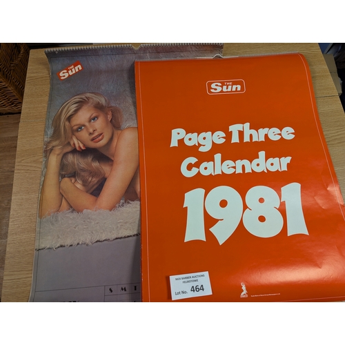 464 - Magazines; Adult Glamour: The Sun Page 3 calendars; 1976, 78, 79, 80, 81, 82 and 84; decent conditio... 