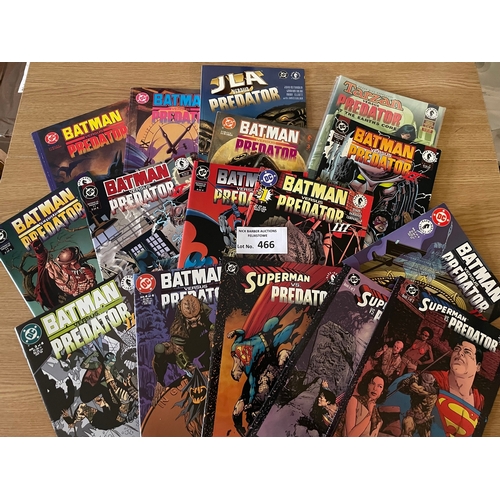 466 - Comics: Trio of folders of Dark Horse, Batman/Superman/JLA/Tarzan vs Predator, and DC Comics; genera... 