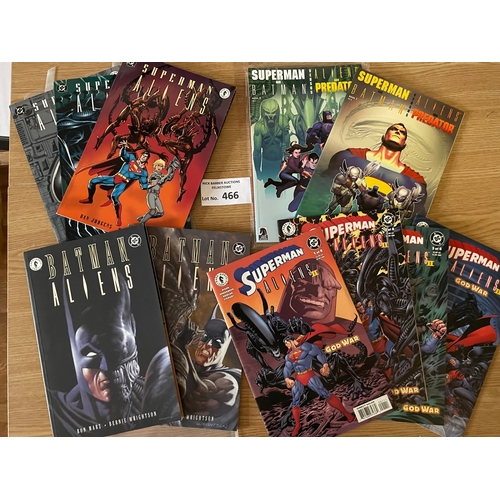 466 - Comics: Trio of folders of Dark Horse, Batman/Superman/JLA/Tarzan vs Predator, and DC Comics; genera... 