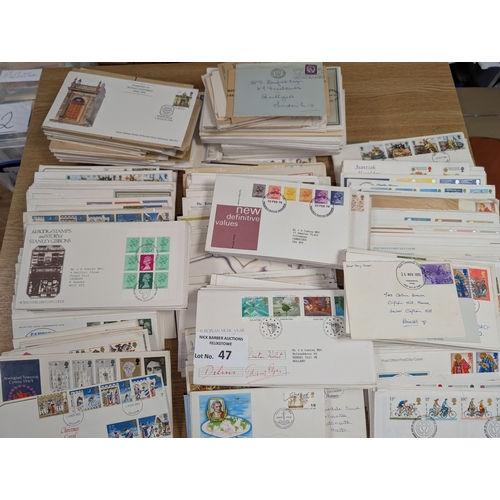 47 - Stamps: 1000+ GB First Day Covers; early to 1990; local, bureau and better postmarks.