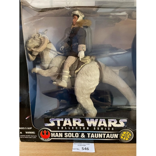 546 - Diecast; Vintage Toys: Star Wars Han Solo and Tauntaun boxed set; box has some scuffs/marks, figures... 