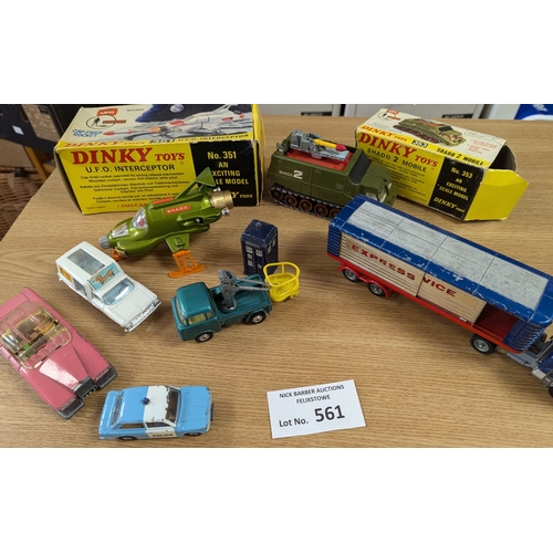 561 - Diecast: Collection of diecast including 2x boxed Dinky Toys - No. 353 Shado 2 Mobile and No. 351 U.... 