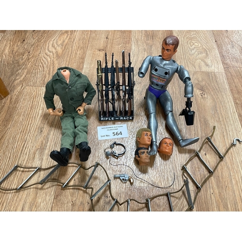 564 - Diecast; Vintage Toys: Action Man collection, including vehicles, figures, Six Million Dollar Man re... 