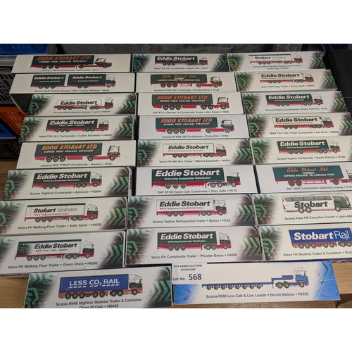 568 - Diecast: Collection of Eddie Stobart large trucks, all boxed, great condition; (26).