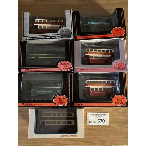 570 - Diecast: Assortment of buses, including EFE, Omnibus, etc.; all boxed; (20+).