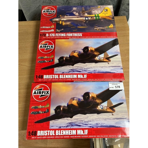 578 - Diecast: Assortment of mostly Airfix, larger scale 1.48/1.72, mostly planes; including Airfix, Revel... 