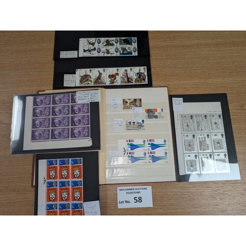 58 - Stamps: GB collection of varieties and errors; mostly QEII; collection on cards and small stock book... 