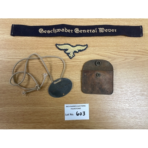 603 - Collectables; Militaria: WW2 Luftwaffe insignia including Breast Eagle, Geschwader General Wever and... 