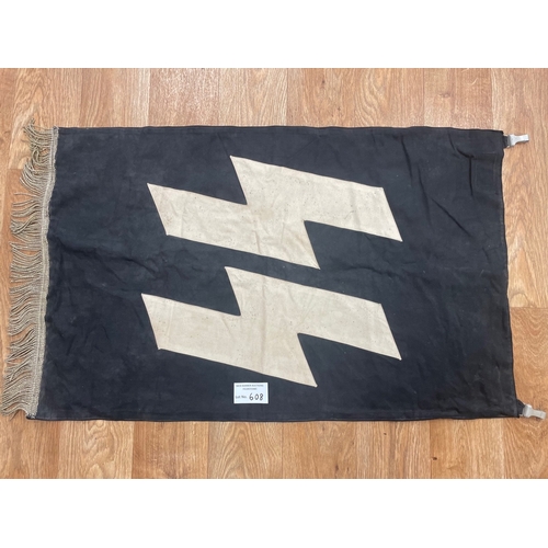 608 - Collectables; Militaria: German WW2 black SS banner; approx 36