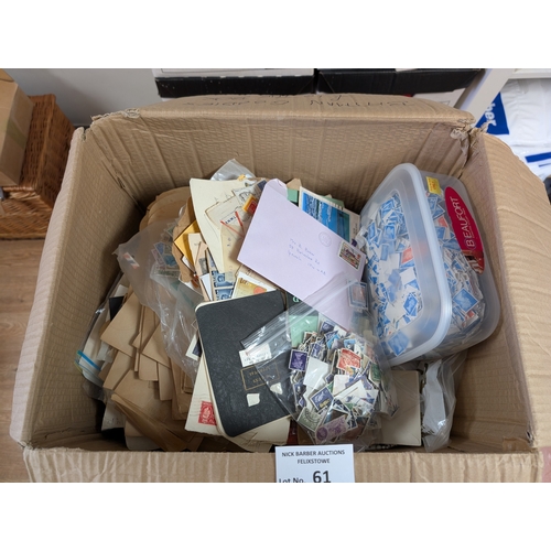 61 - Stamps: Large box of albums, sheets, loose, etc.