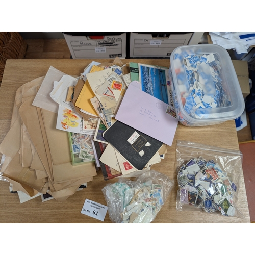 61 - Stamps: Large box of albums, sheets, loose, etc.