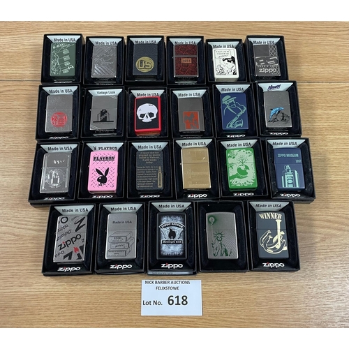 618 - Collectables: Large collection of Zippo Collection lighters with corresponding magazine issues (inco... 