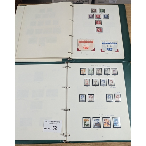 62 - Stamps: Canada pair of Stanley Gibbons albums, including KGV onwards; mostly used; good run of mint ... 