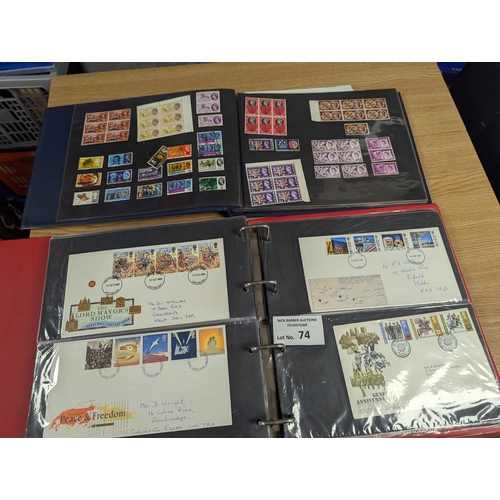 74 - Stamps: Tub of stamps including GB, coin covers FDCs, various; including GB world mix, etc.; plus 50... 