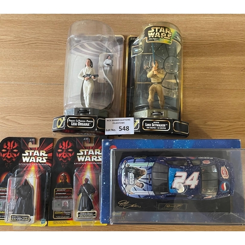 548 - Diecast; Vintage Toys: Assortment of Star Wars related figures, including Kenner Princess Leia and L... 