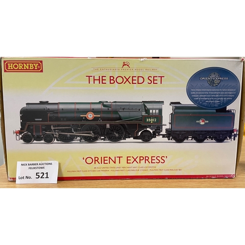 521 - Diecast; Trains: Hornby Orient Express boxed set; R 1038; some damage to box. PLEASE NOTE: MISSING T... 