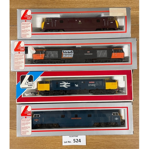 524 - Diecast; Trains: Assortment of boxed Lima trains, including: 204861A7, 204867A7, 205178, and 204846A... 