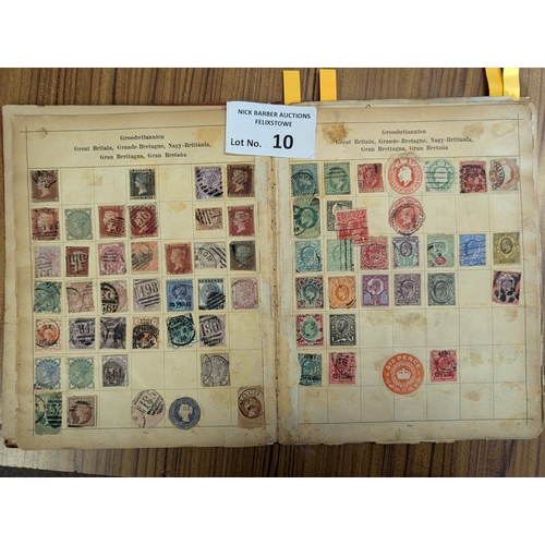 10 - Stamps: Old time collection of 11 albums within suitcase; some pre 1900; (11).