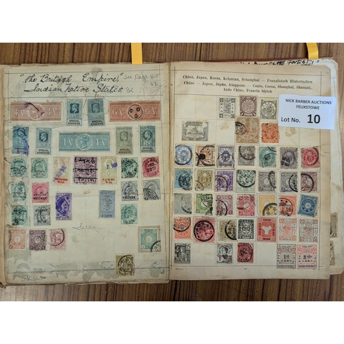 10 - Stamps: Old time collection of 11 albums within suitcase; some pre 1900; (11).