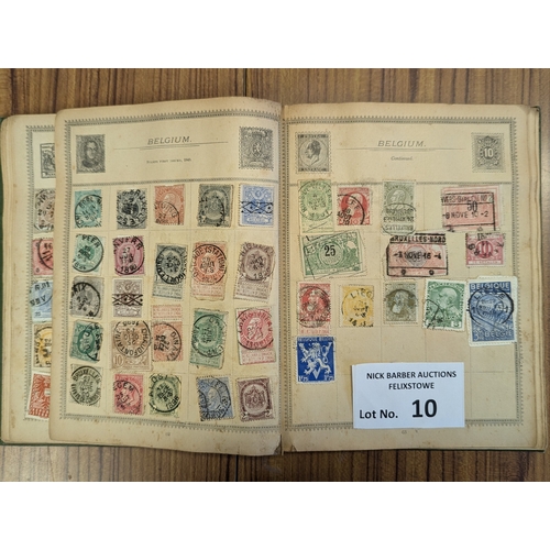 10 - Stamps: Old time collection of 11 albums within suitcase; some pre 1900; (11).