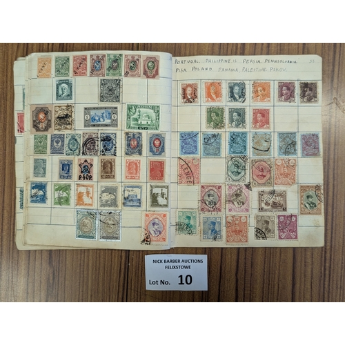 10 - Stamps: Old time collection of 11 albums within suitcase; some pre 1900; (11).